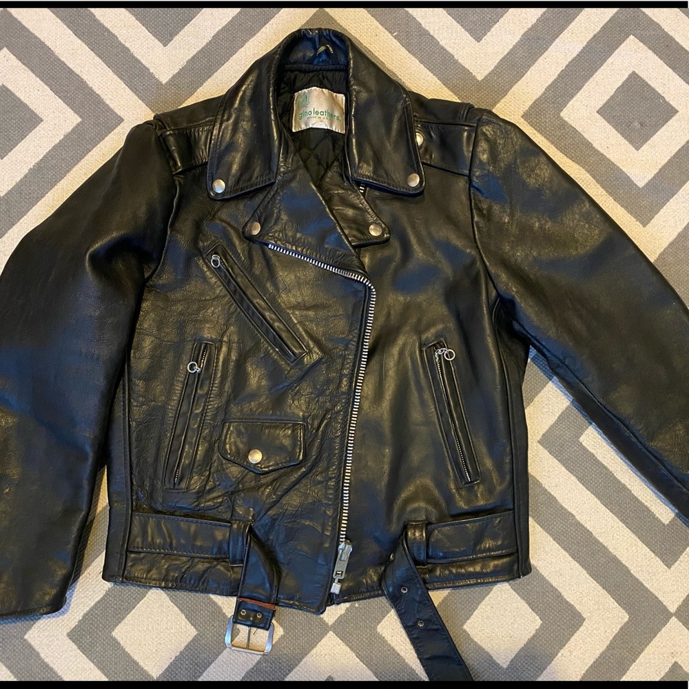 Vintage leather motorcycle jacket